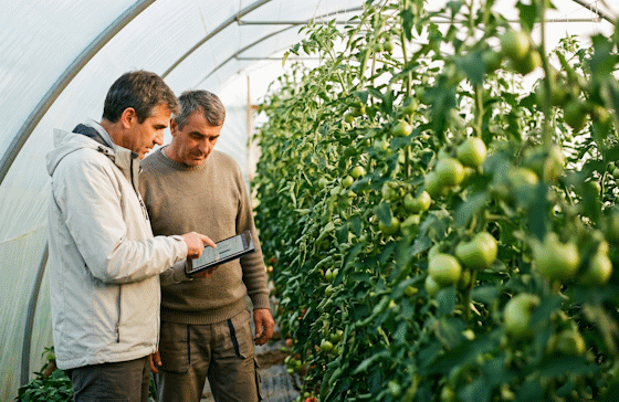 Agronom Enten verifică starea culturilor pe teren